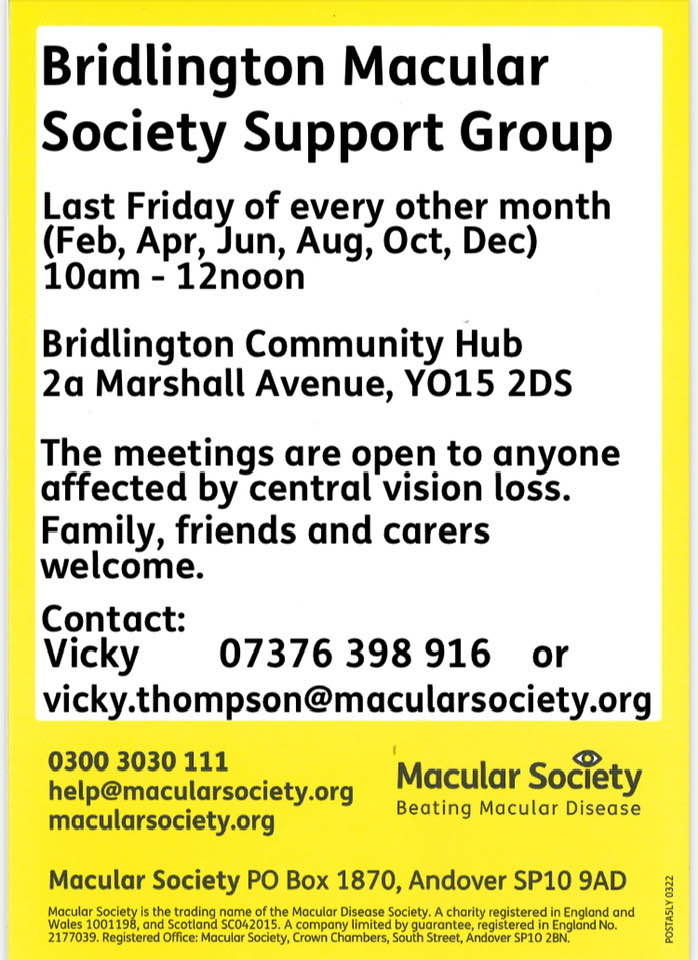 Birlington macular Society Support Group